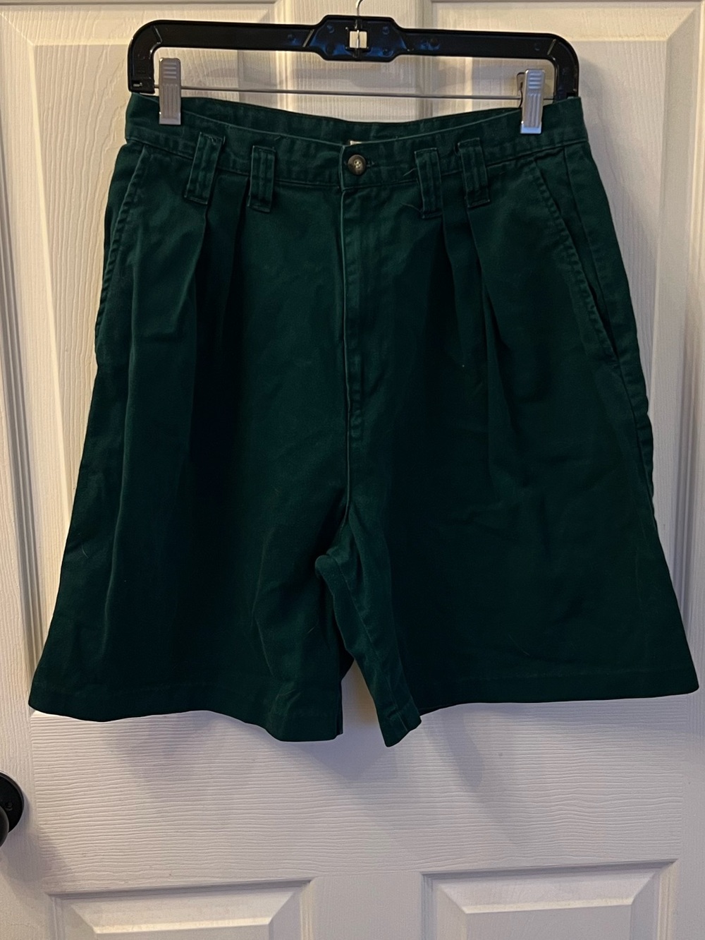 Vintage 90s Memphis Green High Waisted Pleated Mom Cotton Shorts 6